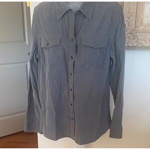 Banana Republic Women's Gray Button-Down Shirt